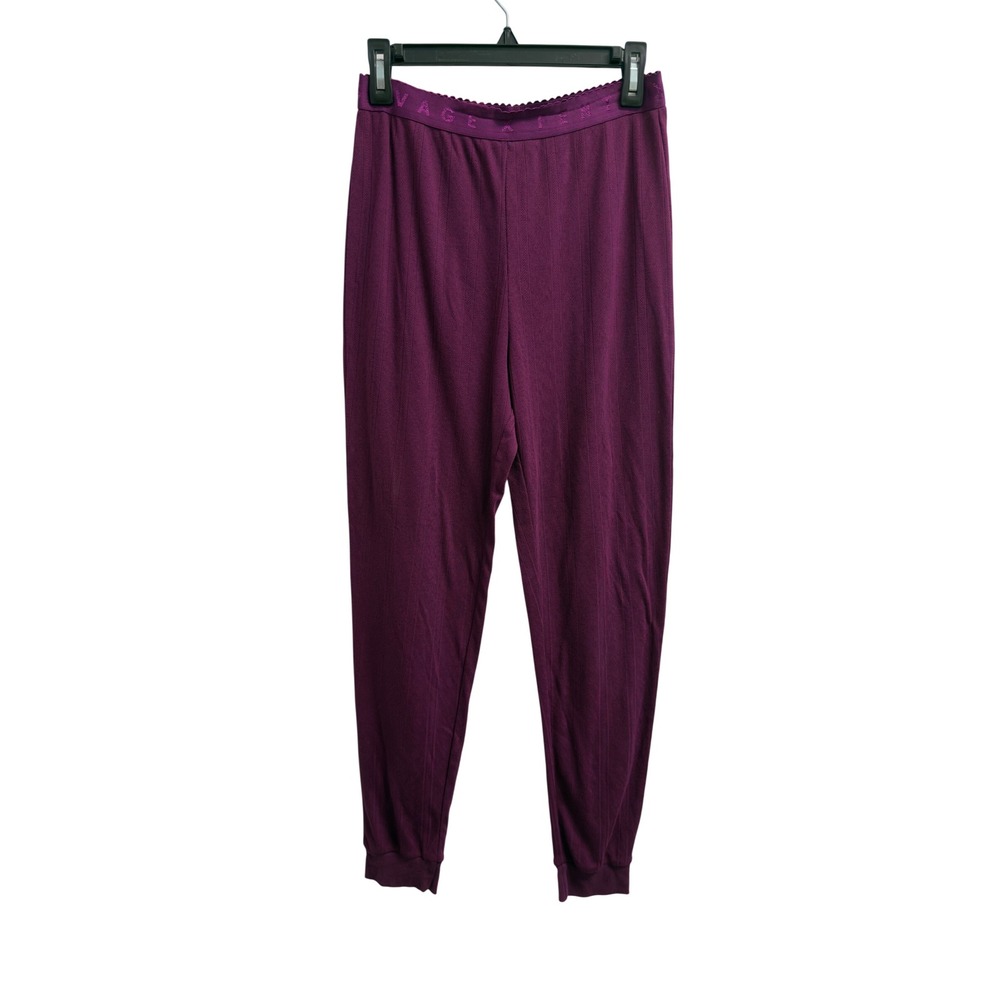 Savage X Fenty Purple Pointelle Knit Logo Waistband Joggers Small